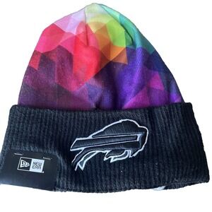 Buffalo Bills New Era Crucial Catch Beanie Black Multicolor OSFM 2023 Fleece NWT